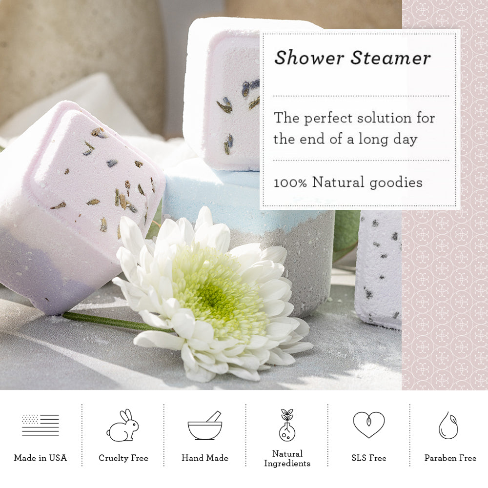 Luxury self care spa package box with scented candle shea butter shower steamer and eye mask — view 4