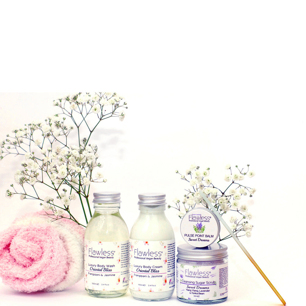 Mothers Day pamper gift set with botanical wash, sugar scrub, calming balm, and cozy fluffy socks — view 4