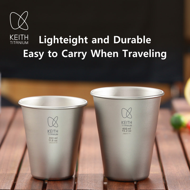 KEITH Titanium Beer Cup, 350ml / 450ml - Ti9001 / Ti9002-4
