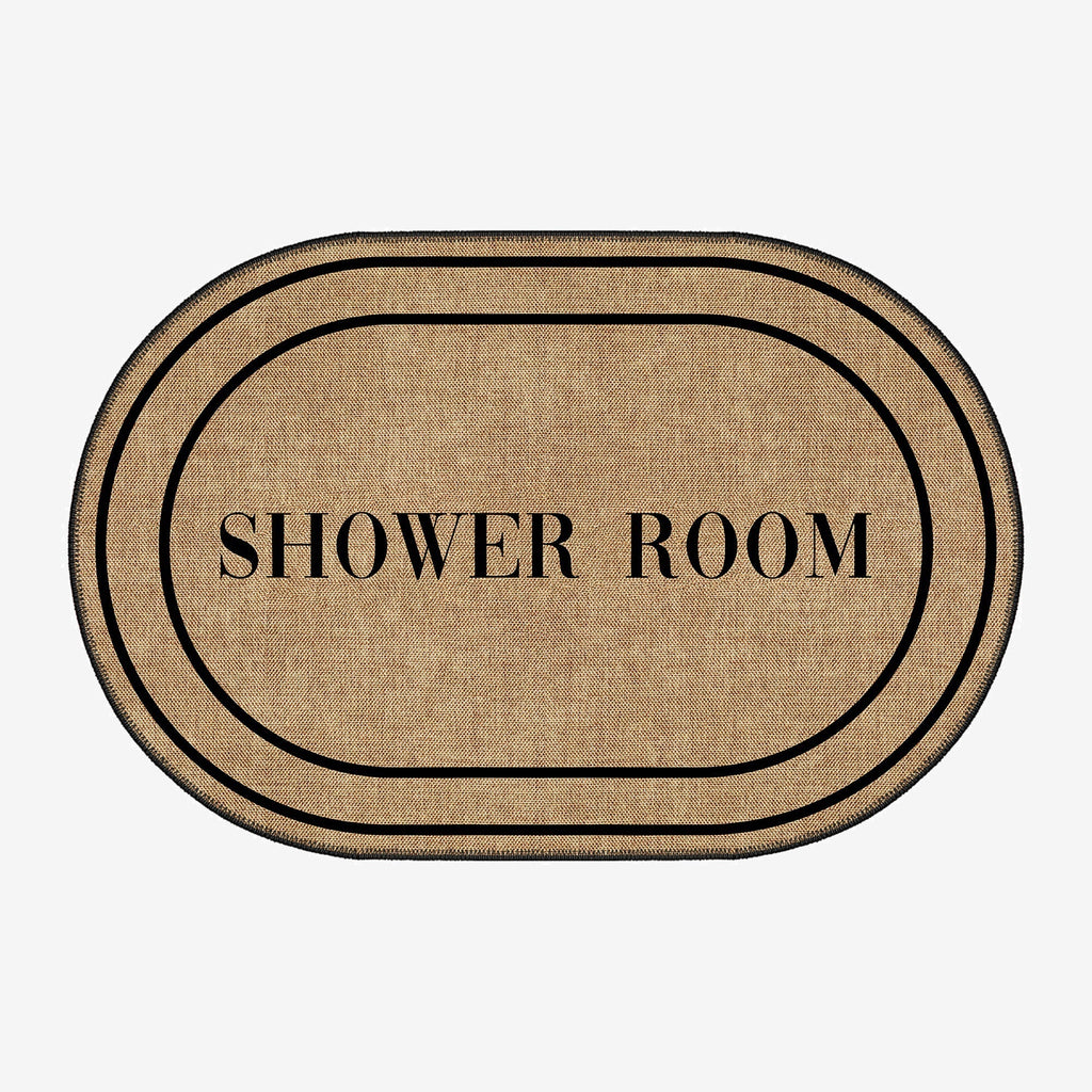 Arizona bath mat with vintage boho design, non-slip cotton base, and low-pile chenille surface
