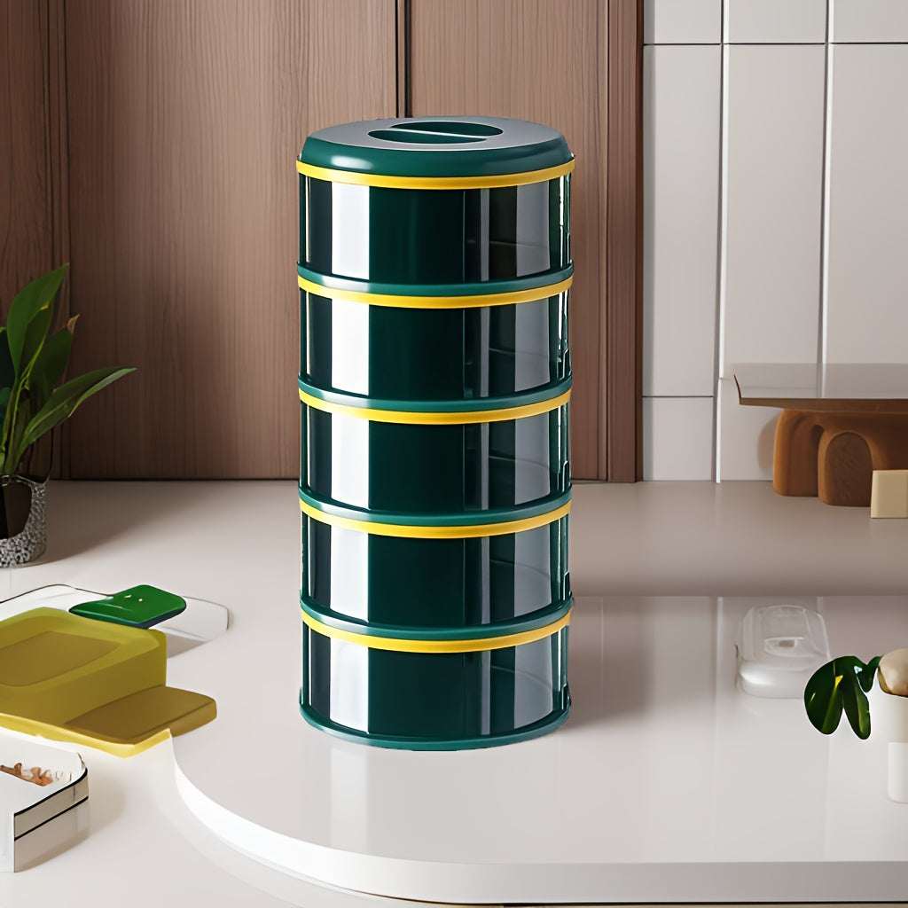 5-layer stackable mint green food storage covers made of durable plastic for kitchen leftovers — view 2