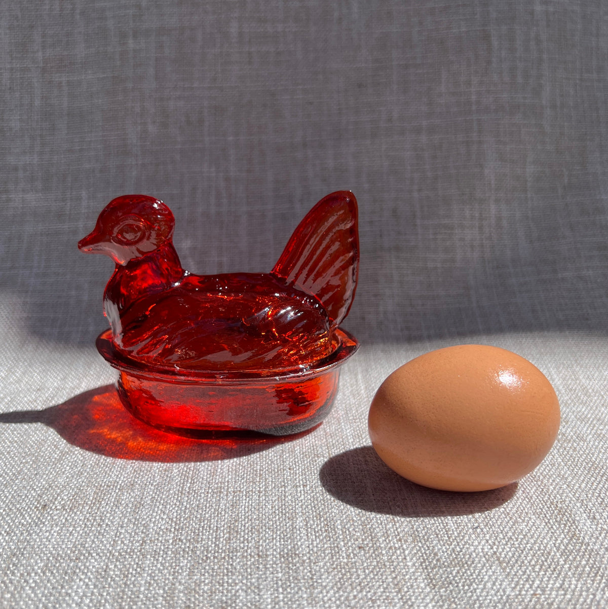 Nesting Hen Bowl & Lid - TANGERINE (Pumpkin)| Hand Blown Glass - Colombia-2