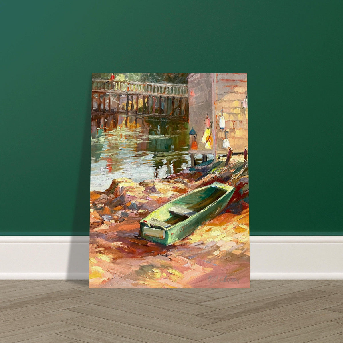 'Boathouse Reflections' Coastal I 18x24 Museum-Quality Matte Paper Poster | Original Artwork by American Artist Barbara Cleary-4