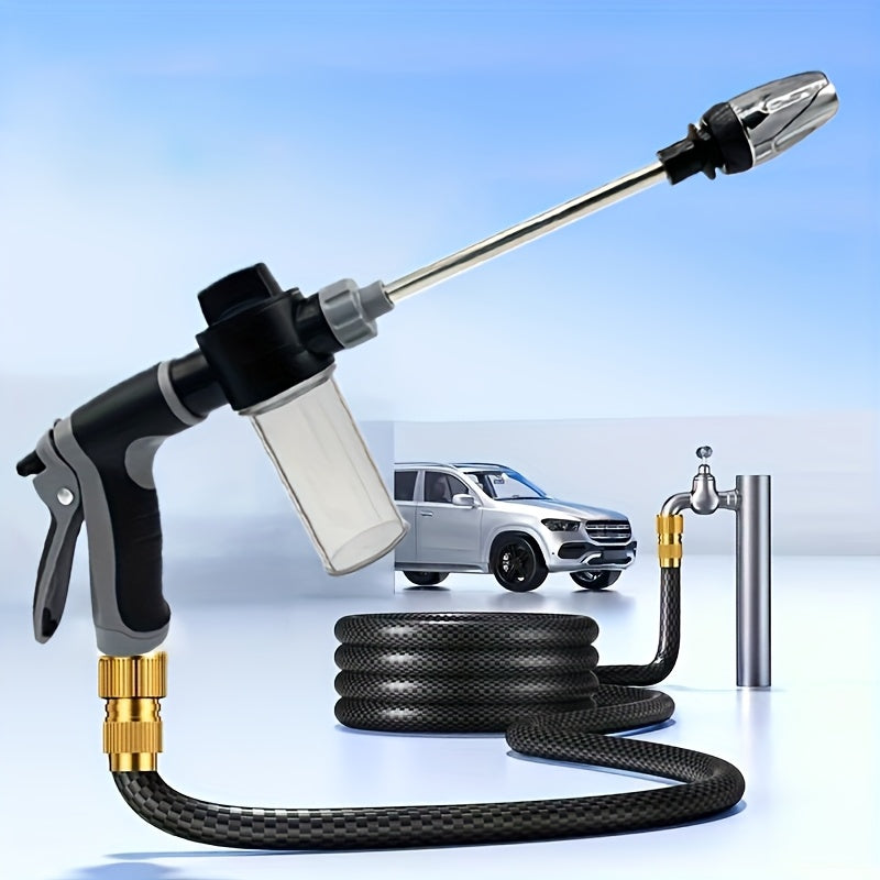 Portable high-pressure car wash spray gun in durable plastic with quick connect garden hose adapter — view 2
