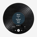 Custom Spotify plaque rug with personalized song title and album cover on chenille woven base