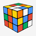 Colorful Rubik's Cube 3D puzzle area rug with low pile and felt non-slip base