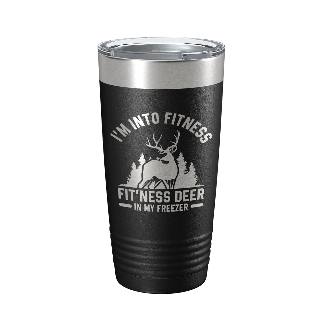 Funny deer hunter laser engraved stainless steel 20oz travel tumbler with clear lid