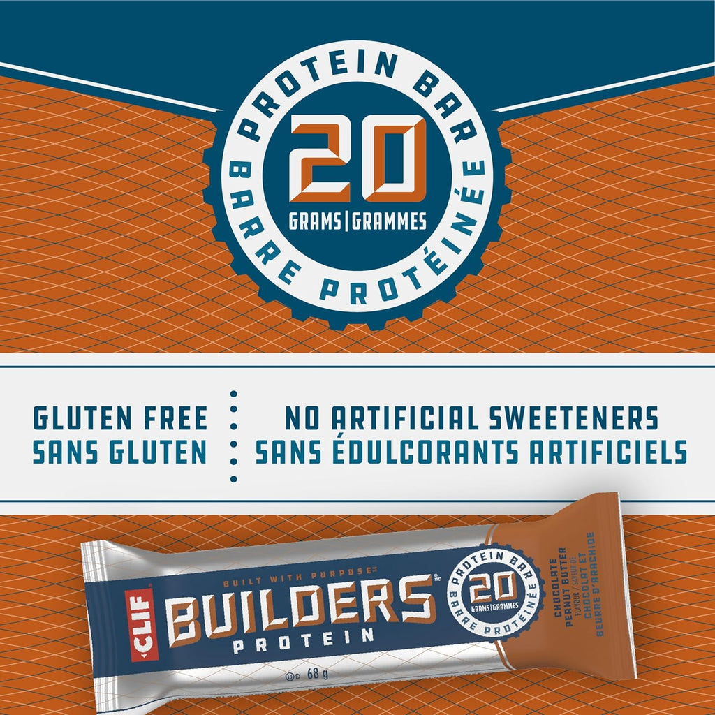 Clif Builders chocolate peanut butter protein bars 12 pack box with 20g plant protein — view 5