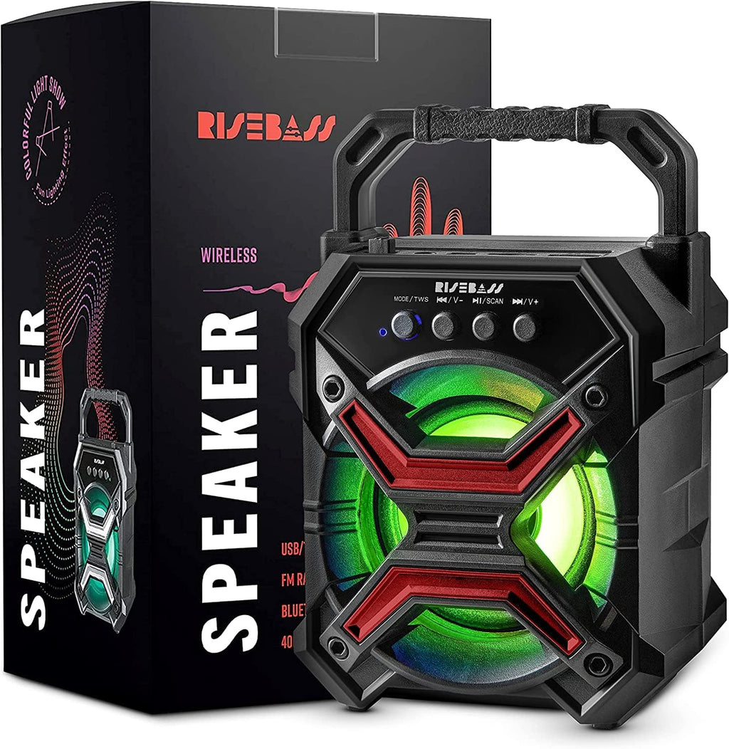 7-inch portable wireless Bluetooth speaker with vibrant LED lights and compact casing — view 4