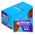 Box of 12 double chocolate protein nut butter cookies with organic plant-based ingredients