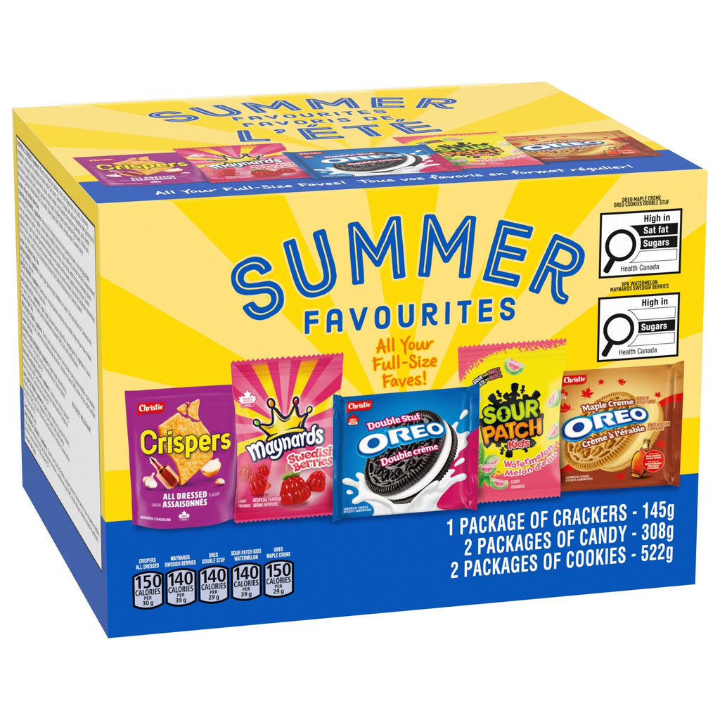 Summer snack box assortment featuring sweet candies, savory crispers, and delicious cookies for beach picnics — view 5