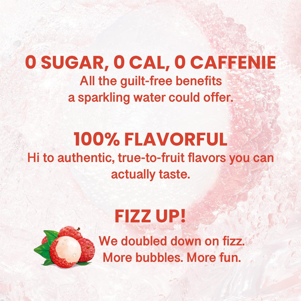 CHI FOREST zero sugar sparkling water 24 pack variety case showing four different fruit flavors — view 2