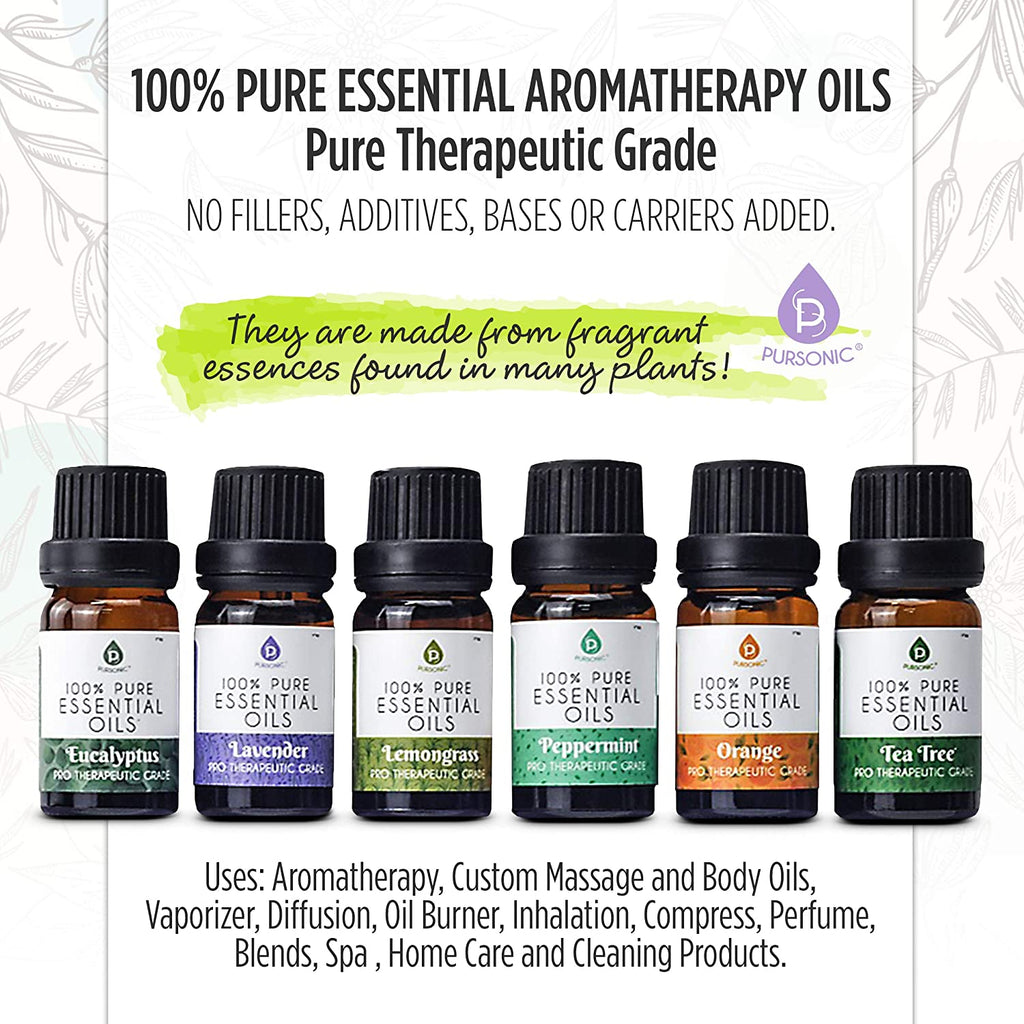 True HEPA air purifier ultrasonic diffuser and six essential oil bottles for home wellness and relaxation — view 2
