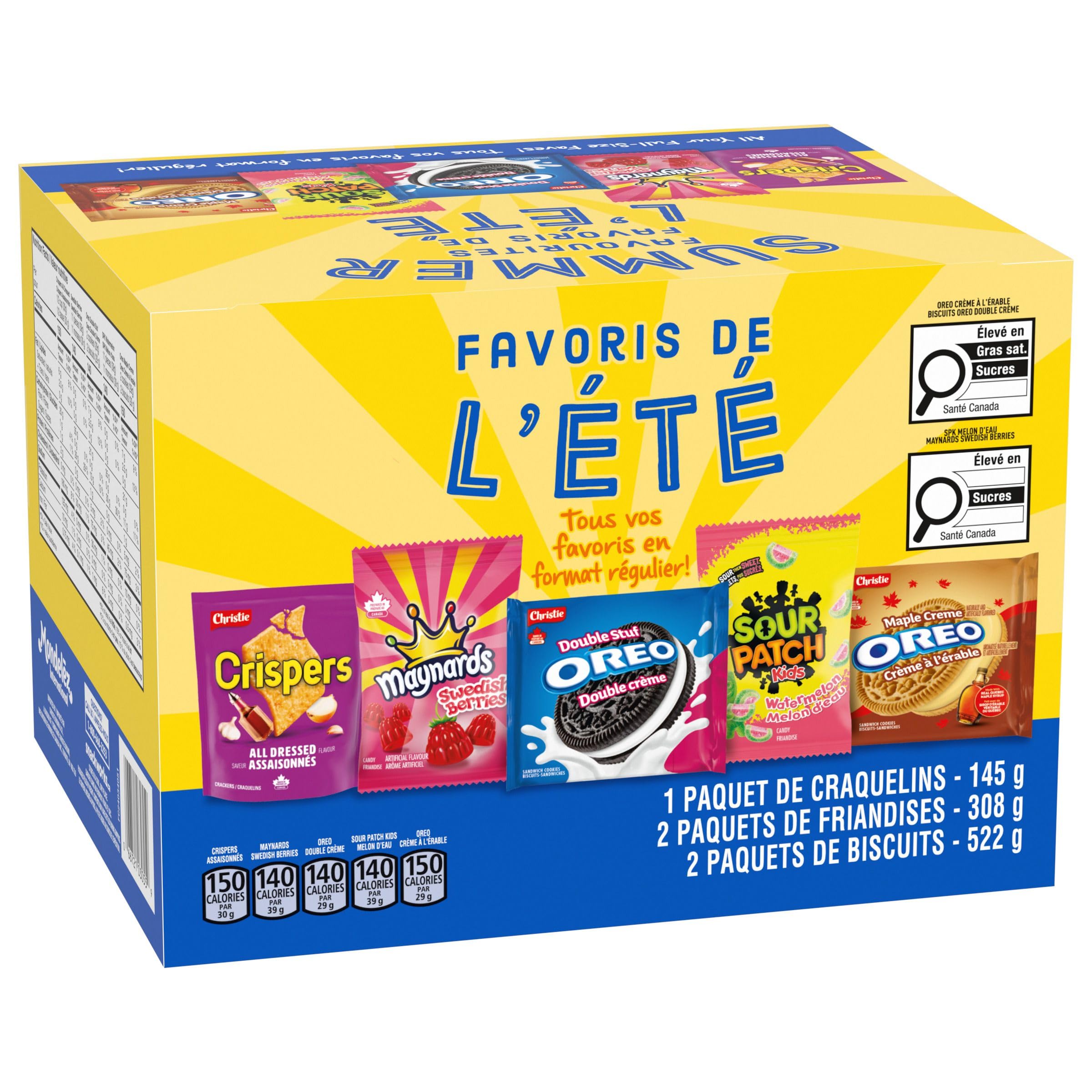 Summer snack box assortment featuring sweet candies, savory crispers, and delicious cookies for beach picnics — view 4