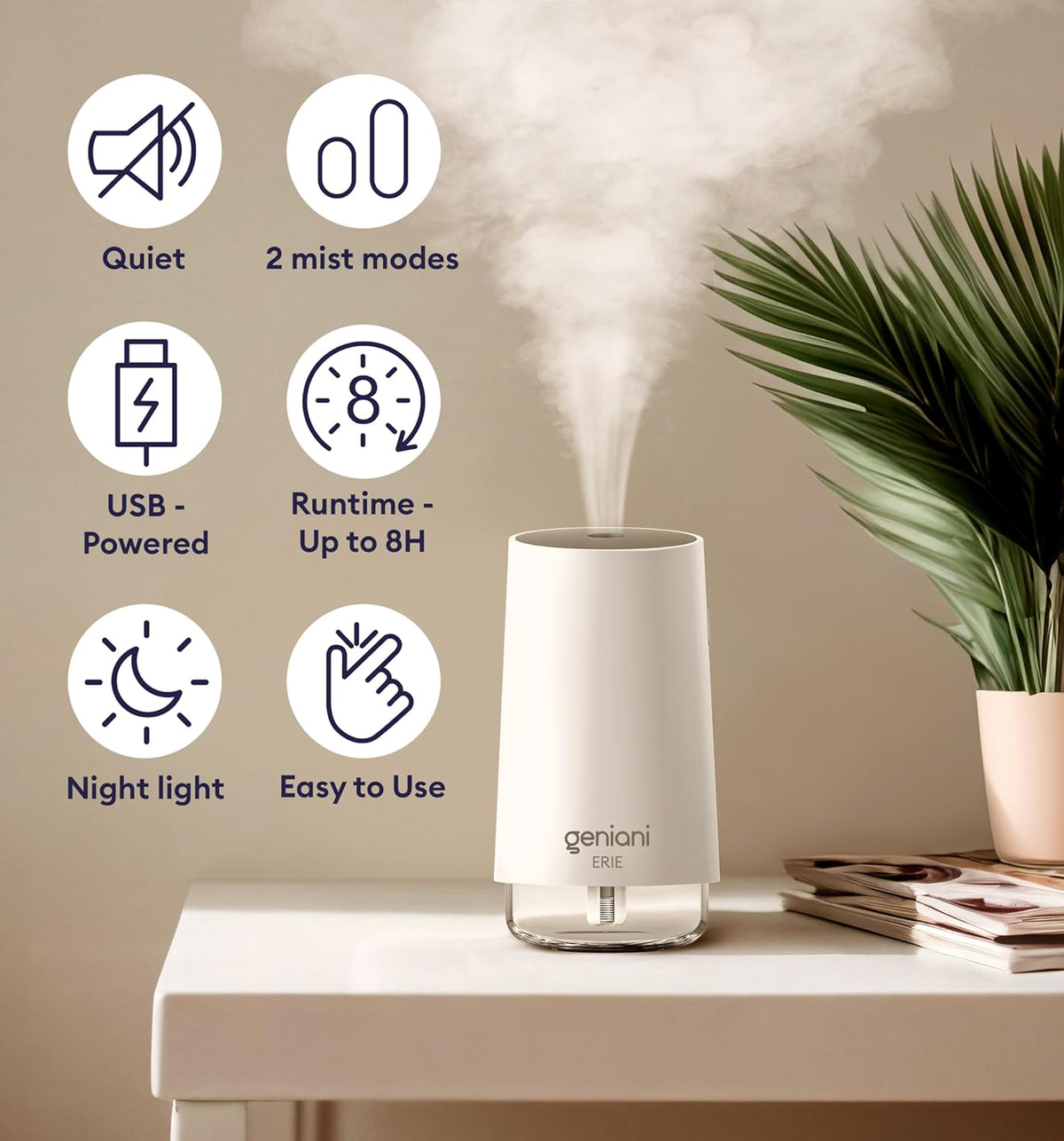 Humidifier Erie 250ML, White-3