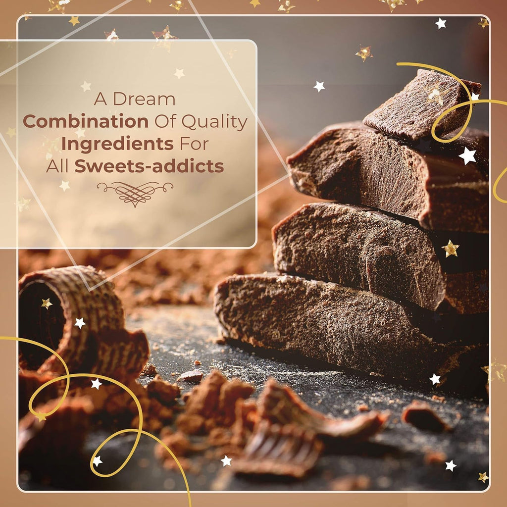 Deluxe gourmet snack and chocolate gift basket with truffles, pretzels, and biscotti in natural packaging — view 3