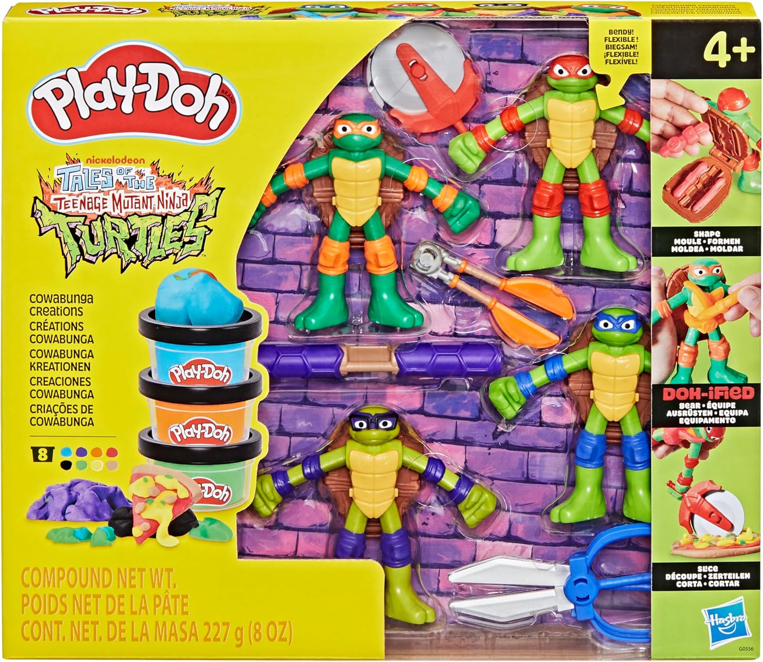 Ninja Turtles modelling dough playset featuring bendy figures colourful dough cans and interactive stamping tools — view 2