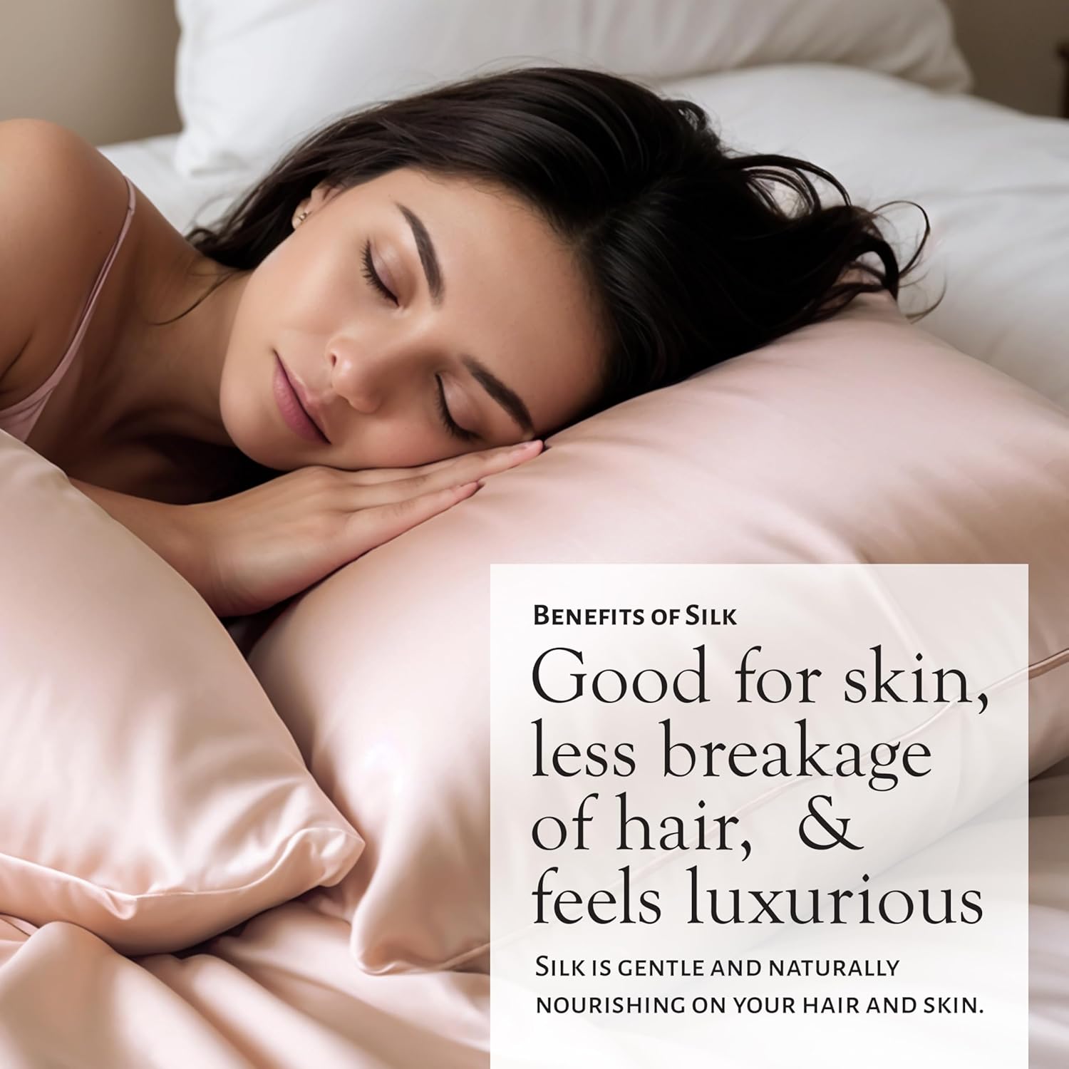 Premium mulberry silk pillowcase contoured eye mask and hair scrunchie 3-piece beauty sleep set — view 5