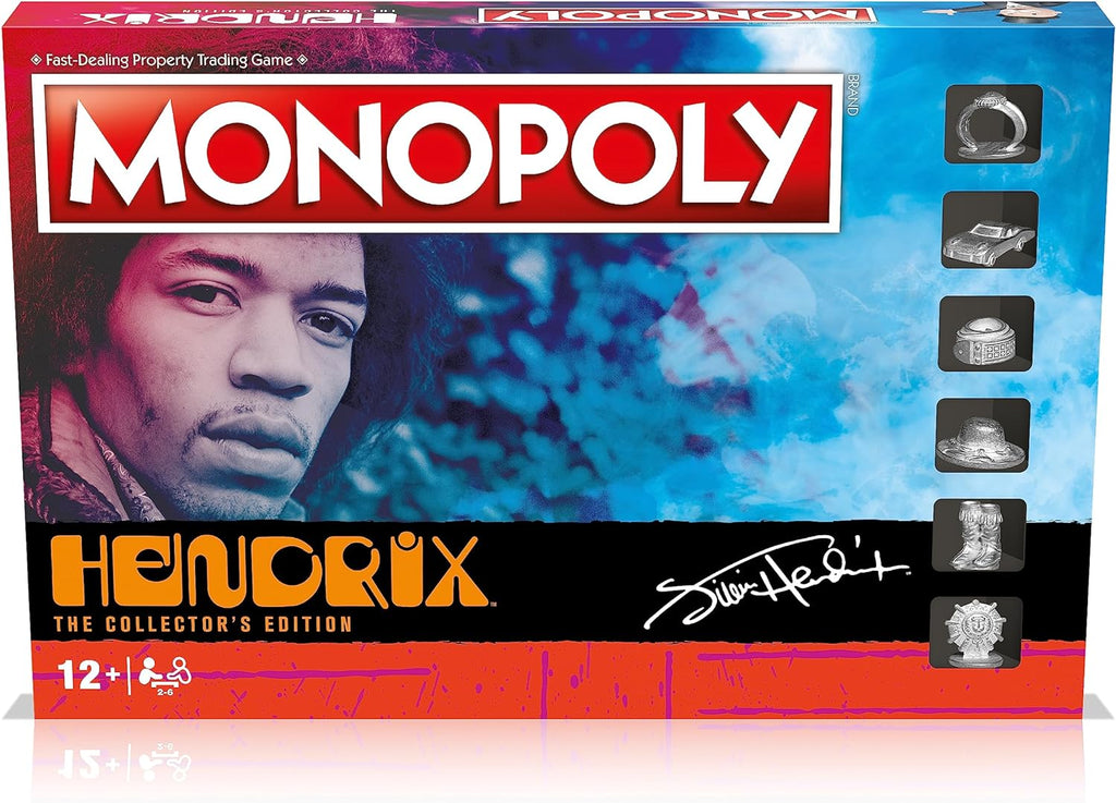 Monopoly Jimi Hendrix edition board game with custom metal tokens, game board, and themed money — view 2
