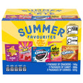 Summer snack box assortment featuring sweet candies, savory crispers, and delicious cookies for beach picnics