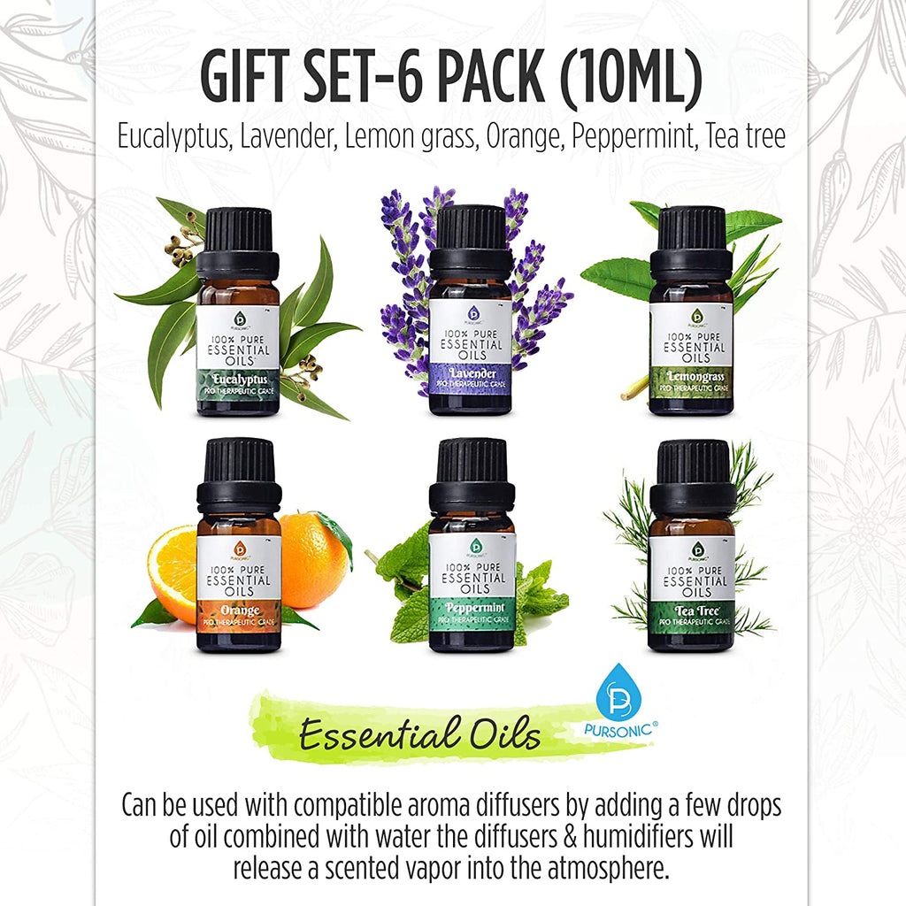 Pursonic workstation wellness bundle with ultrasonic diffuser, essential oils set, and LED wireless charging lamp — view 2