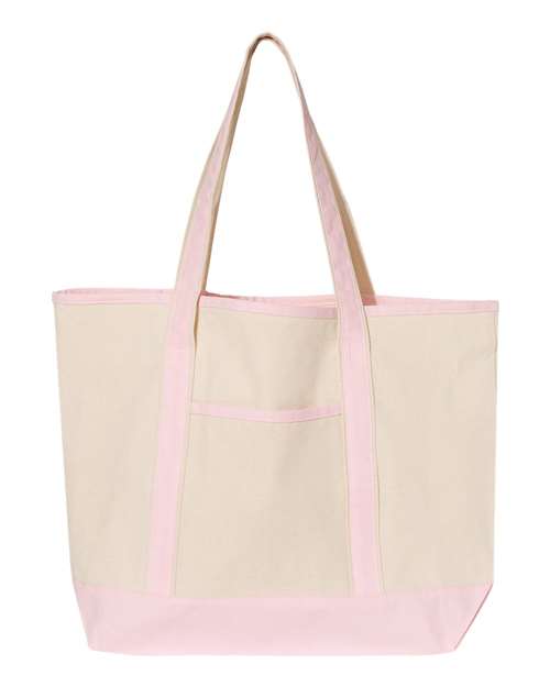 Q-Tees Q1500 34.6L Large Canvas Deluxe Tote-2