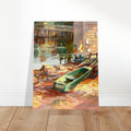 'Boathouse Reflections' Coastal I 18x24 Museum-Quality Matte Paper Poster | Original Artwork by American Artist Barbara Cleary-0