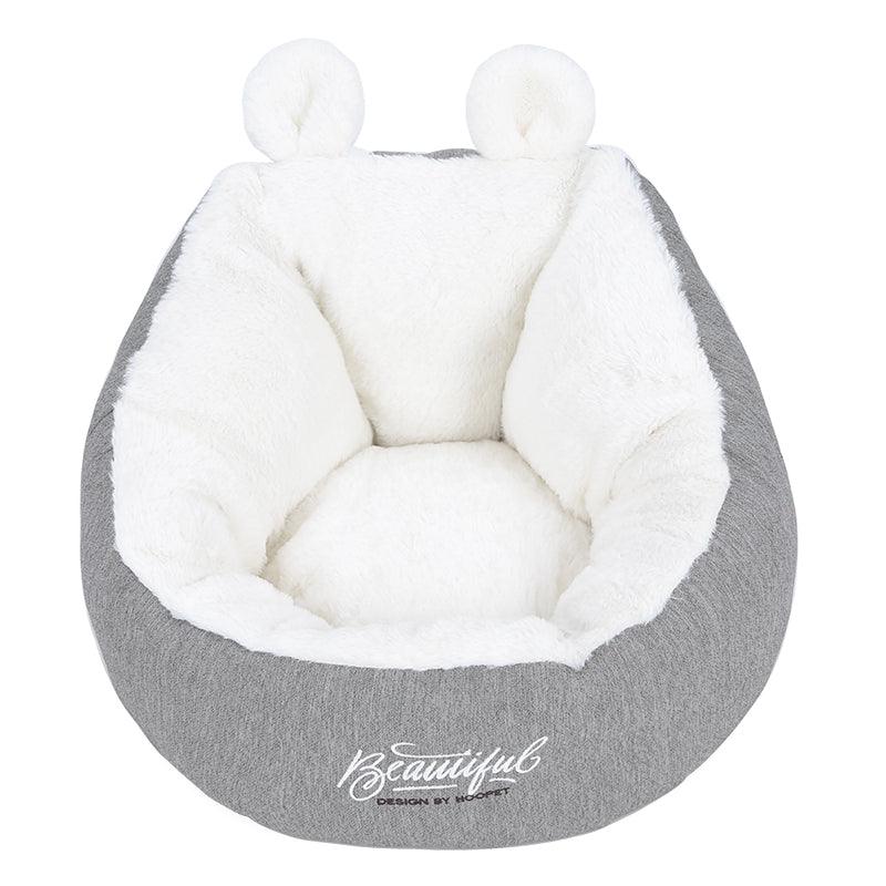 Cozy cotton small dog bed sleeping bag in a sleek neutral color with plush interior — view 2