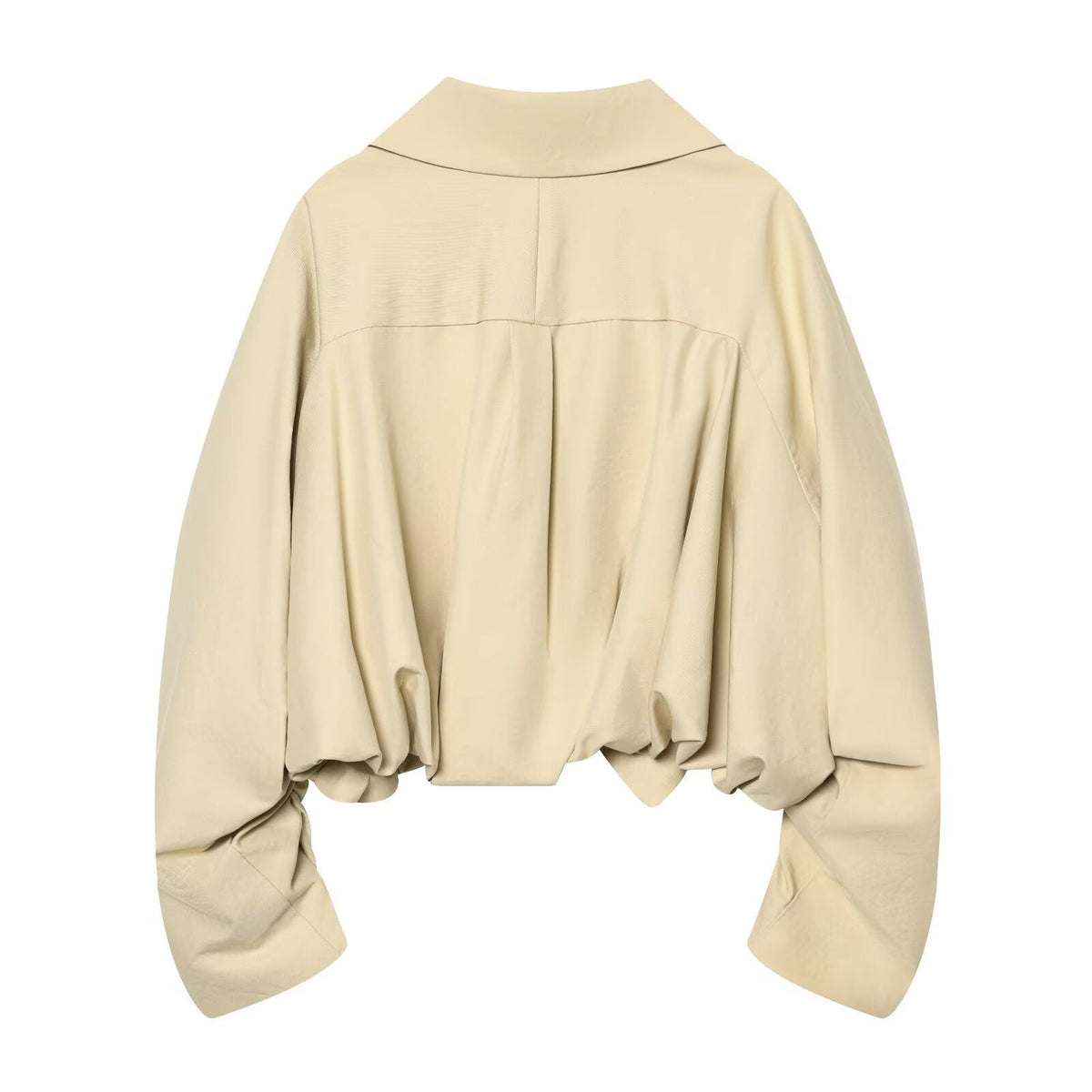 Women's Jacket Beige Peter Pan Collar BYMANYC ® New York SOHO RUCHED DRAWSTRING SHORT JACKET - New Collection-2