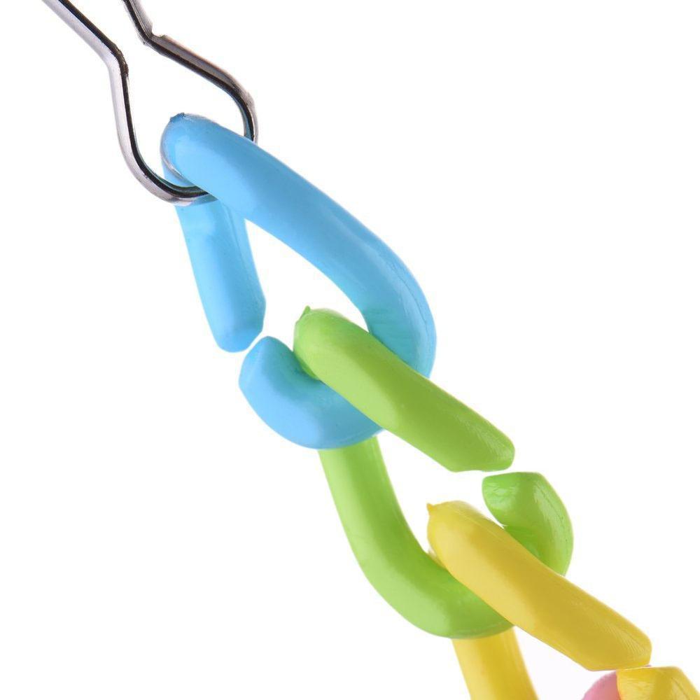 Multi-color wooden bird swing and biting toy set with hanging hook for parrot cages — view 2