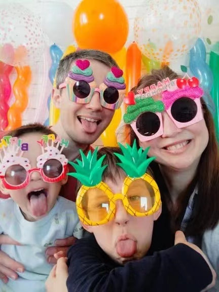 Colorful novelty Happy Birthday party glasses for kids photo booth props and festive celebration favors — view 5