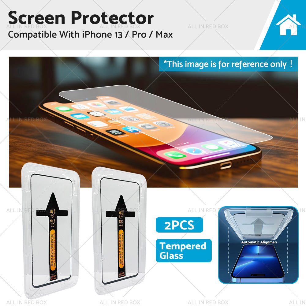 Clear 9H tempered glass screen protectors for iPhone 13 Pro Max in a convenient two pack