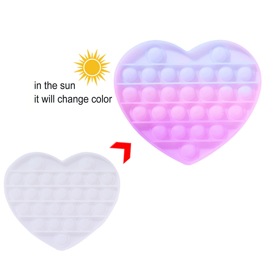 Purple color changing push pop fidget sensory toy made of soft silicone — view 3