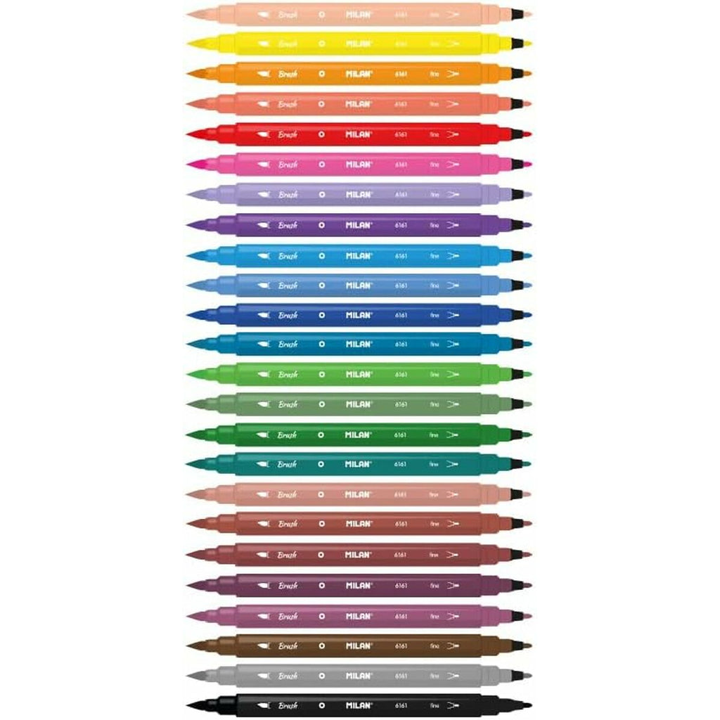24 piece multicolor dual tip felt pen set in a sleek silver metal storage box — view 5