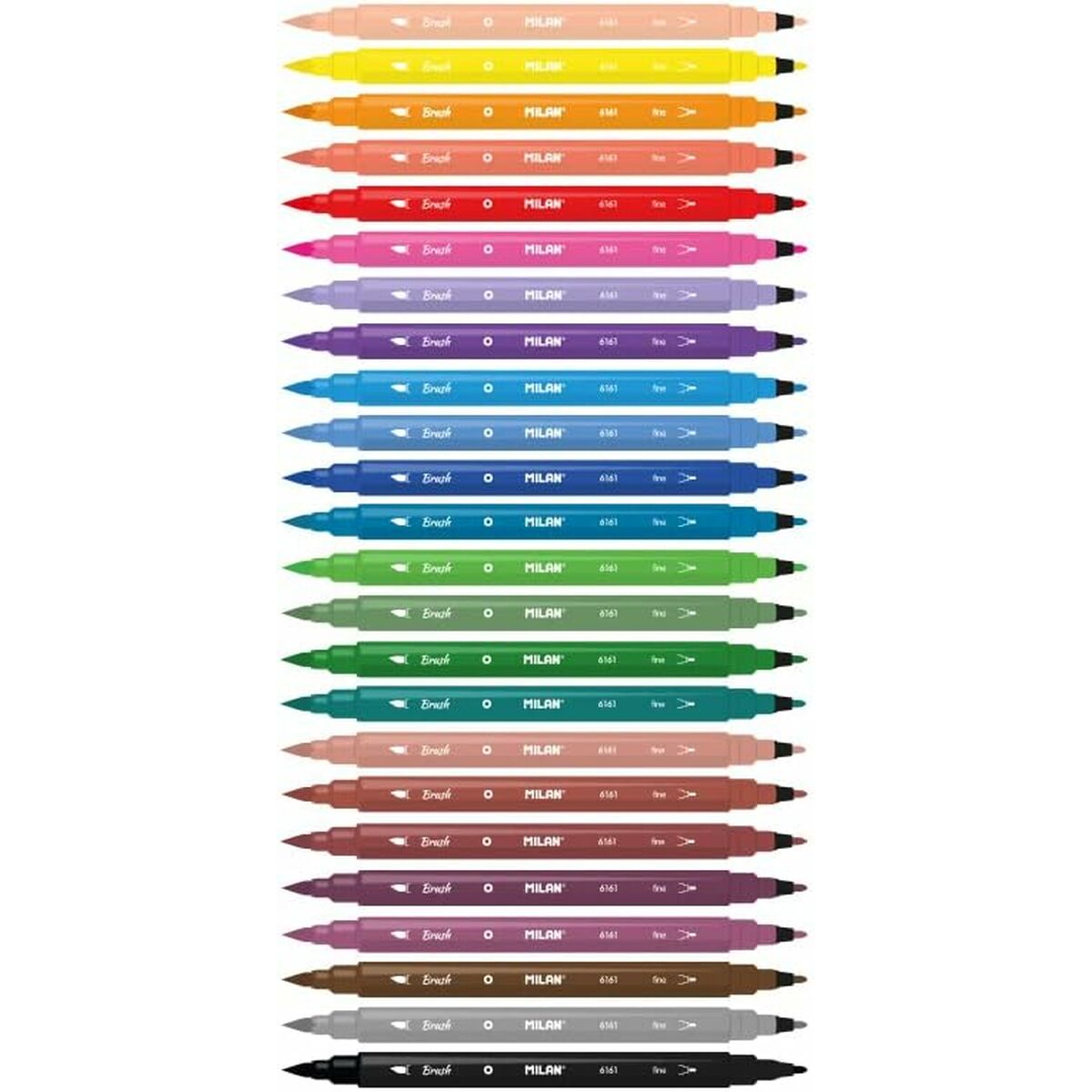 24 piece multicolor dual tip felt pen set in a sleek silver metal storage box — view 5