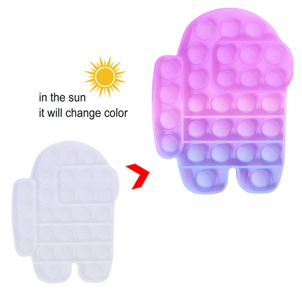 Purple color changing push pop fidget sensory toy made of soft silicone — view 4