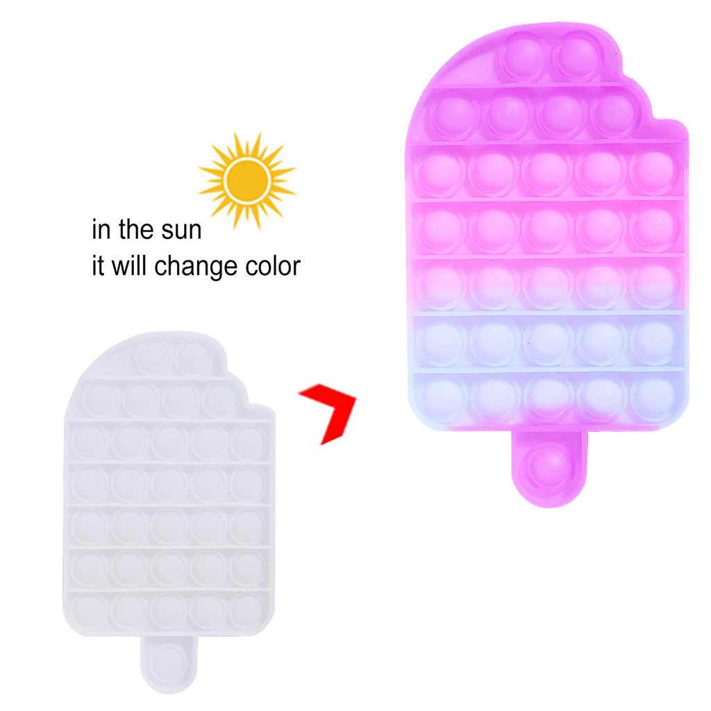 Purple color changing push pop fidget sensory toy made of soft silicone — view 2