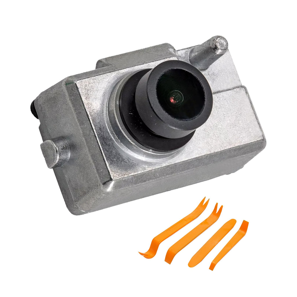 Silver wired driving recorder dashcam made of durable ABS plastic with installation pry bar tool set