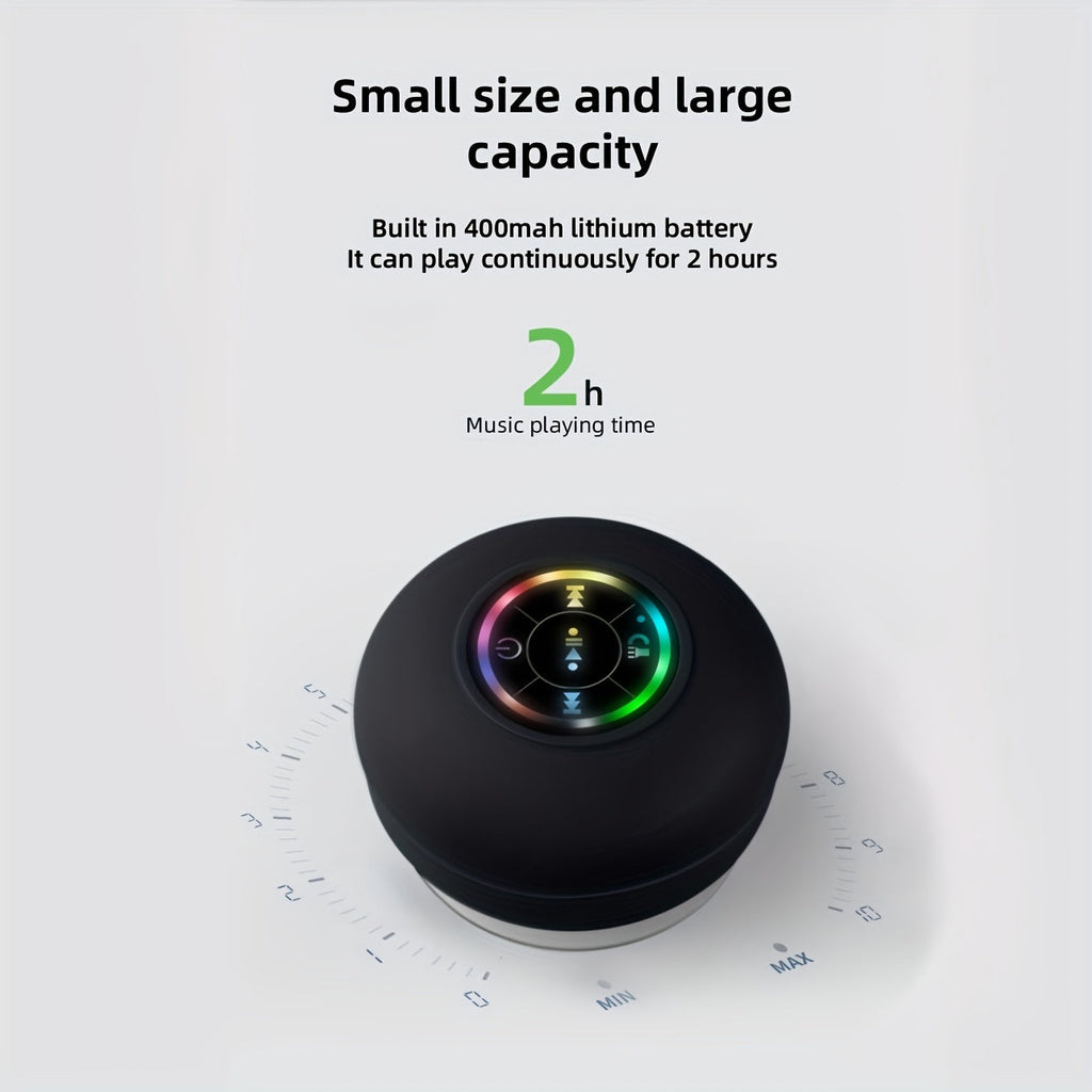 Portable waterproof Bluetooth speaker with suction cup mount and colorful RGB lighting — view 5