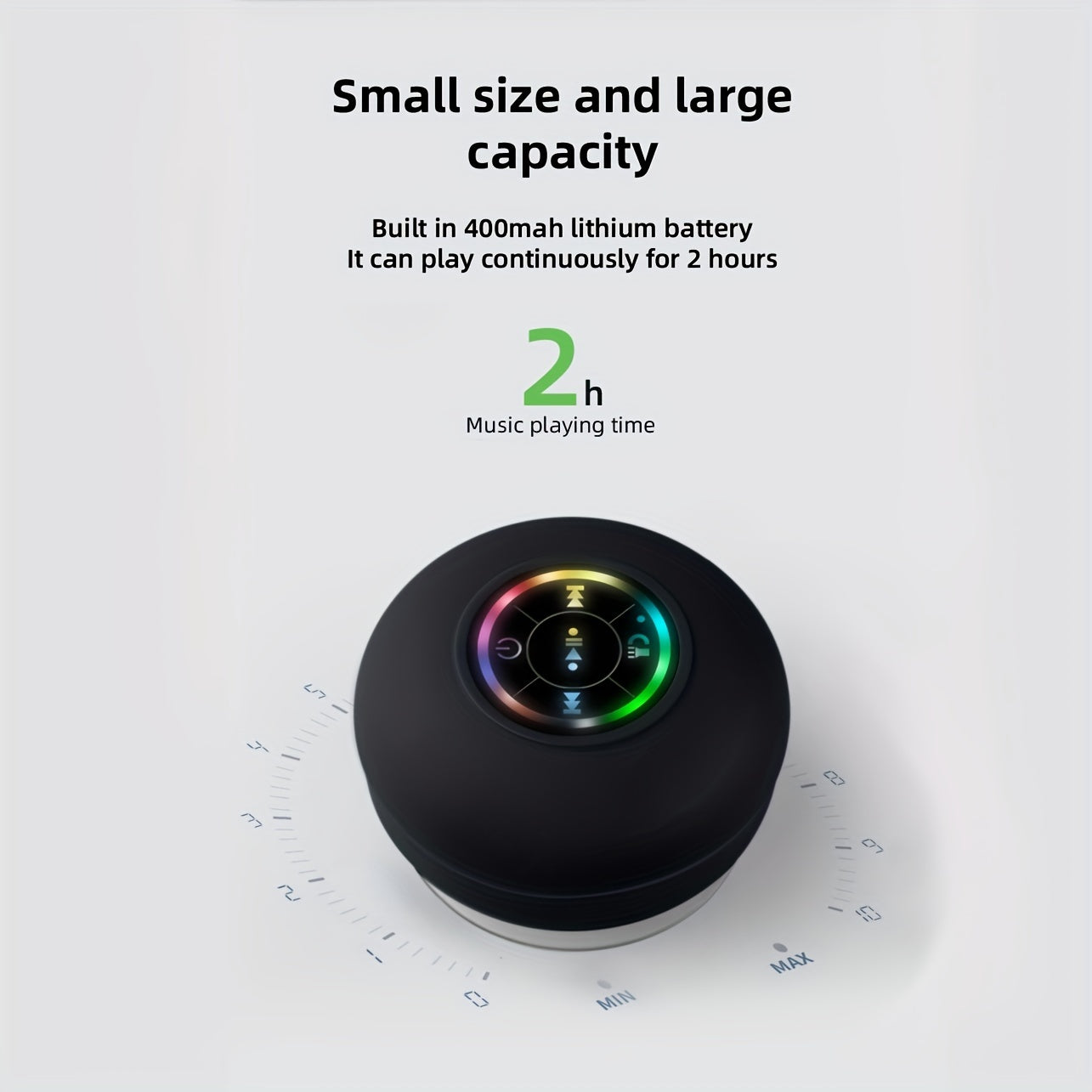 Portable waterproof Bluetooth speaker with suction cup mount and colorful RGB lighting — view 5