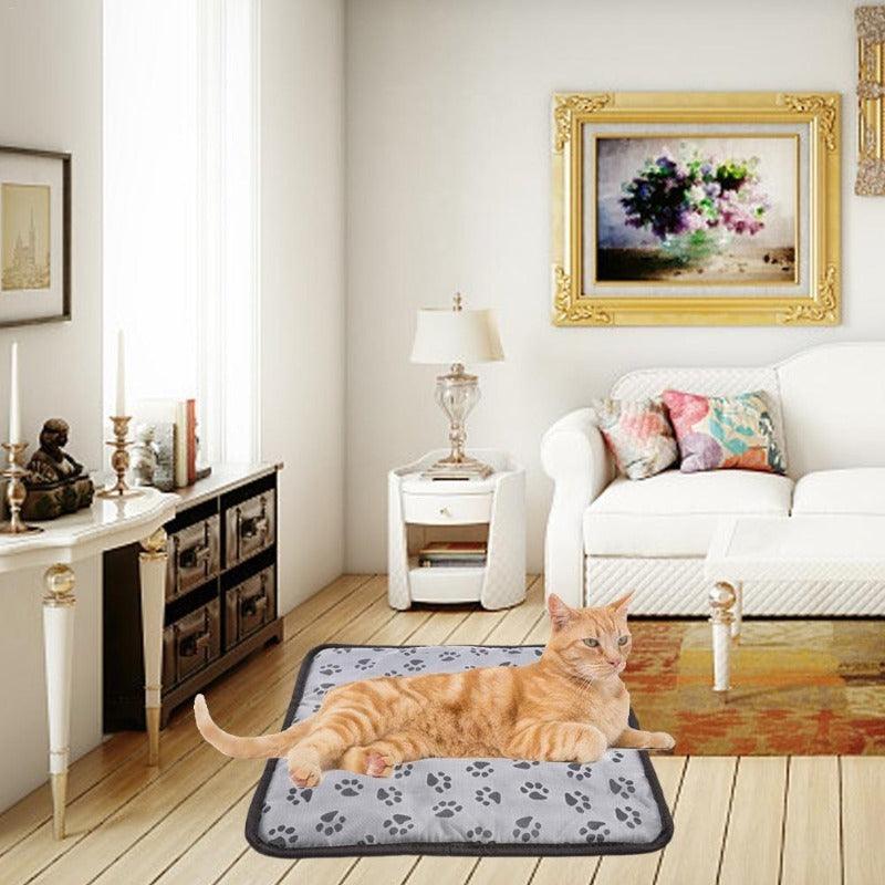 Waterproof electric pet heating pad in durable Oxford fabric featuring a chew-resistant safety power cord — view 4