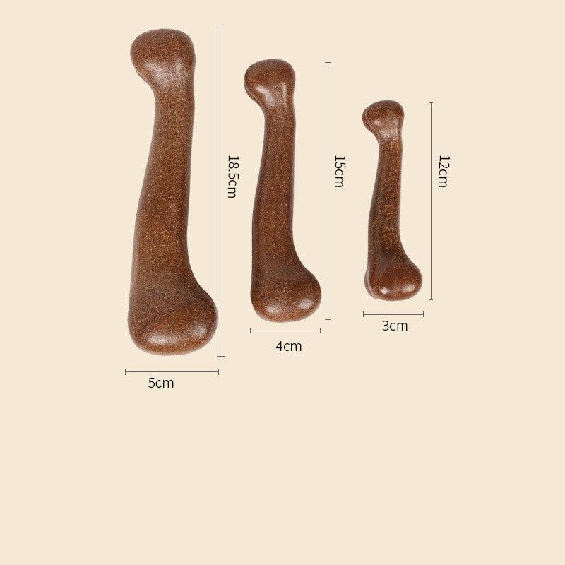Beefy delight dog chew toy in bone shape, made from durable plastic and wood chips — view 5