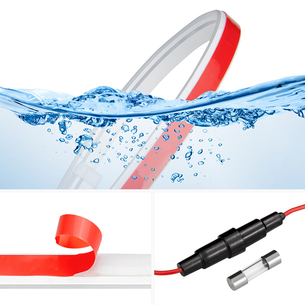 Dynamic LED car hood light strip flexible white daytime running light for vehicle exterior styling — view 4