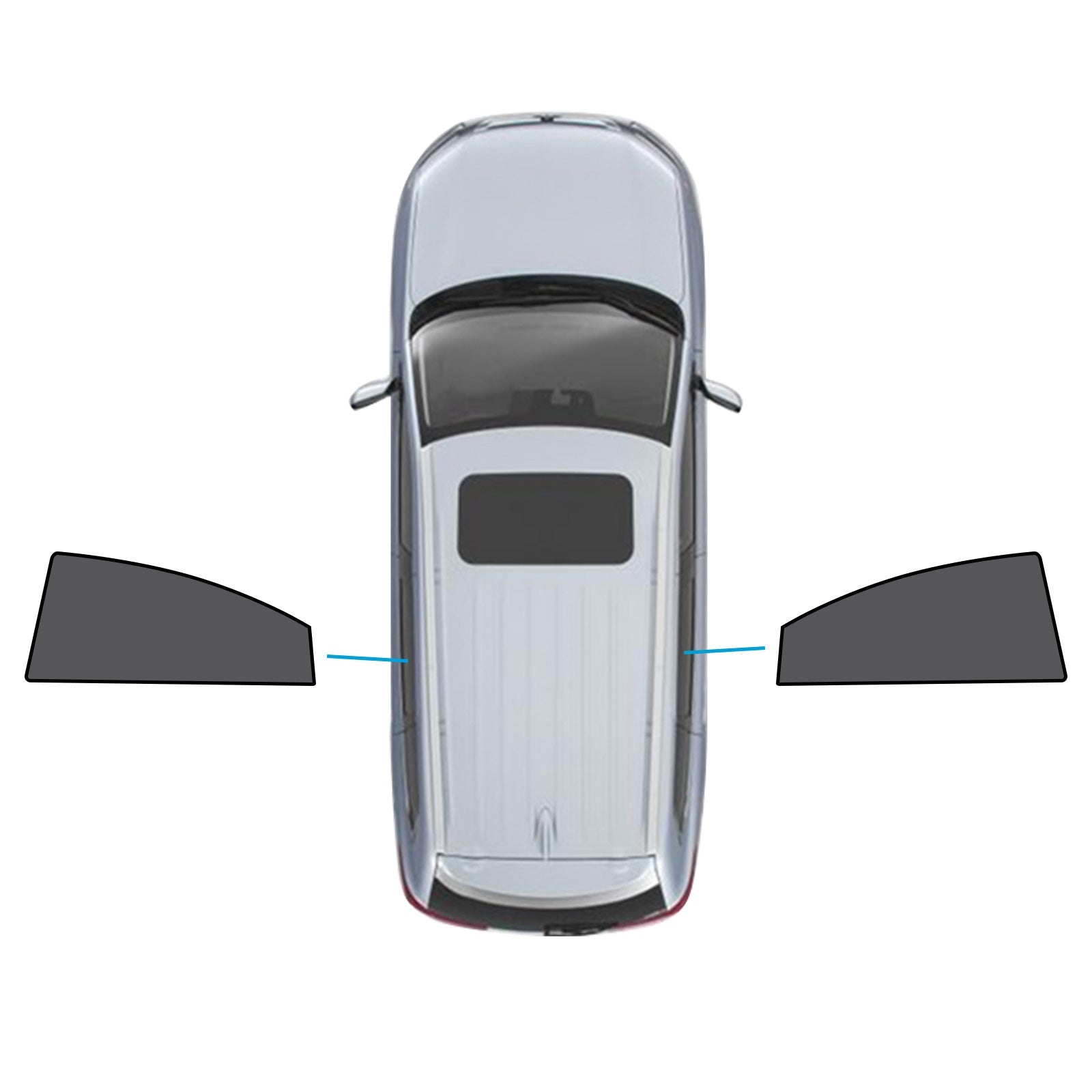 Black synthetic magnetic car window shades installed on a Mazda 6 vehicle door — view 2