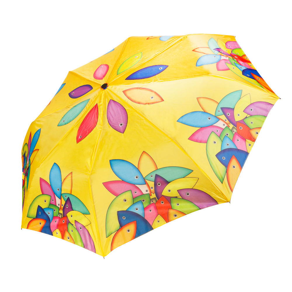 Biggdesign Fertility Fish mini umbrella compact travel size with windproof canopy and soft rubber handle — view 2