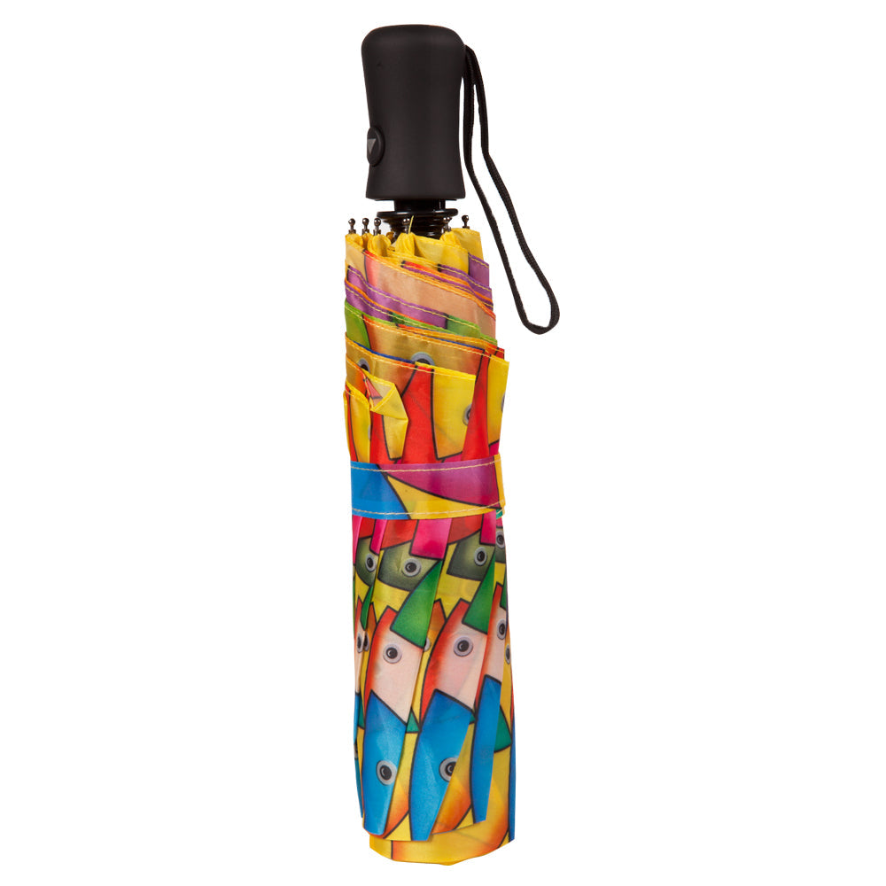 Biggdesign Fertility Fish mini umbrella compact travel size with windproof canopy and soft rubber handle — view 3