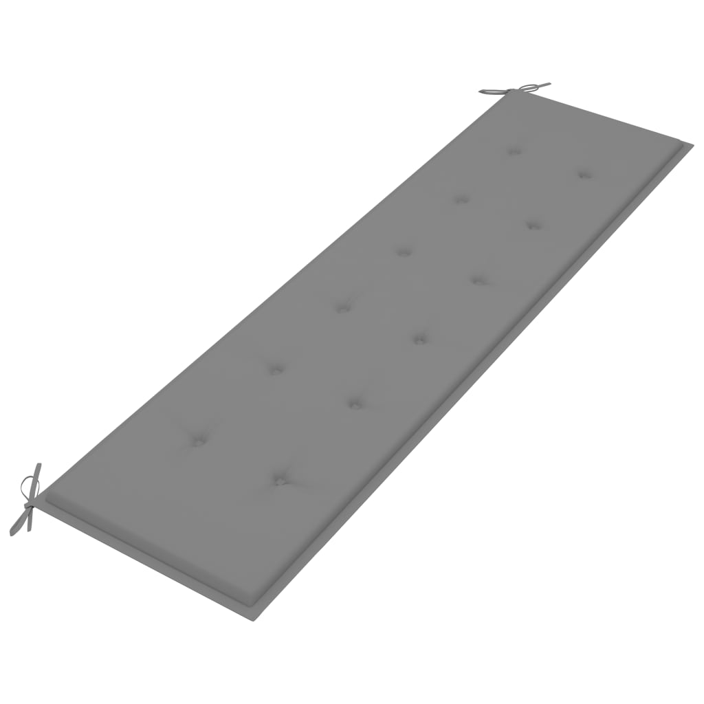 Grey water-resistant garden bench cushion made of Oxford fabric with non-slip tie ropes. — view 2