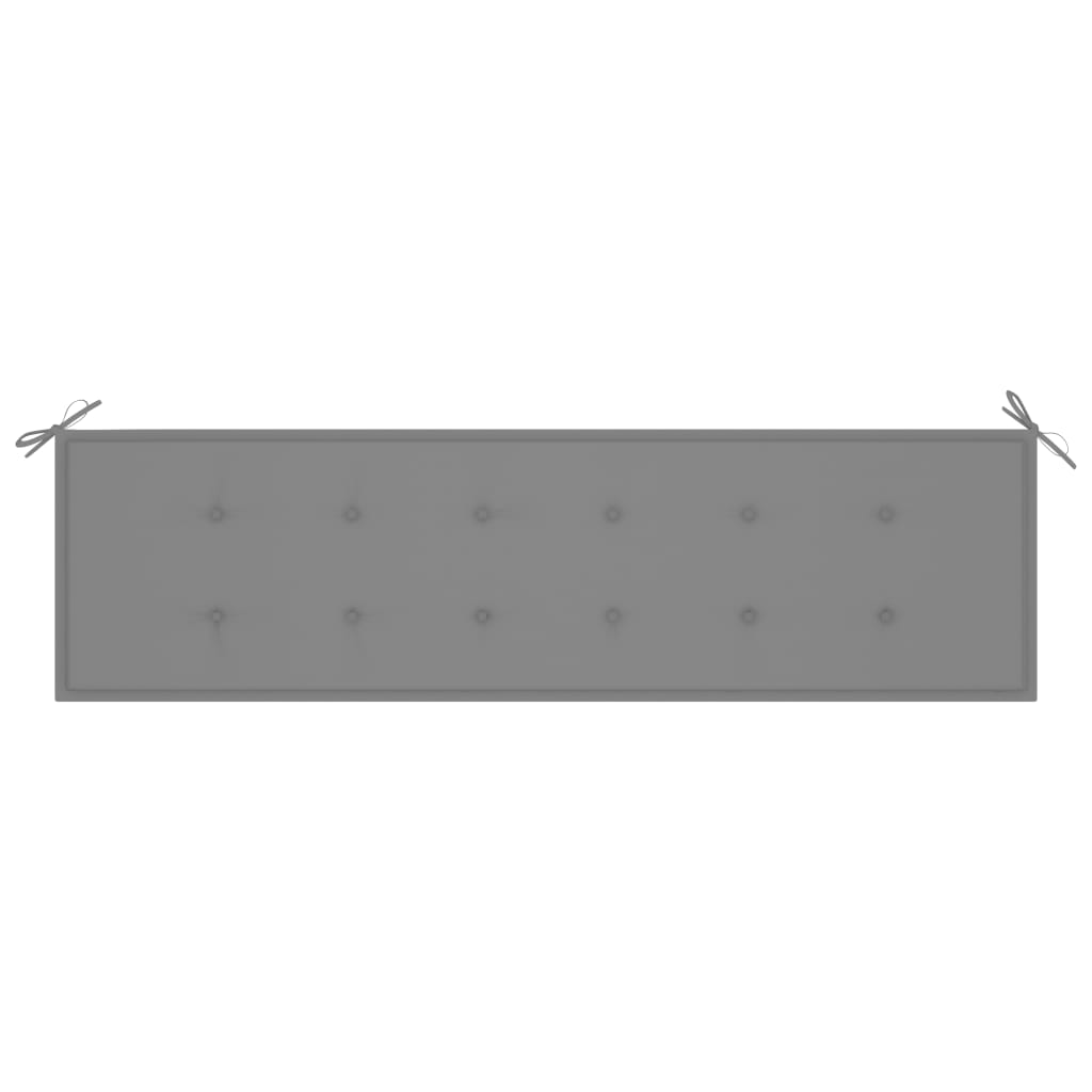 Grey water-resistant garden bench cushion made of Oxford fabric with non-slip tie ropes. — view 3