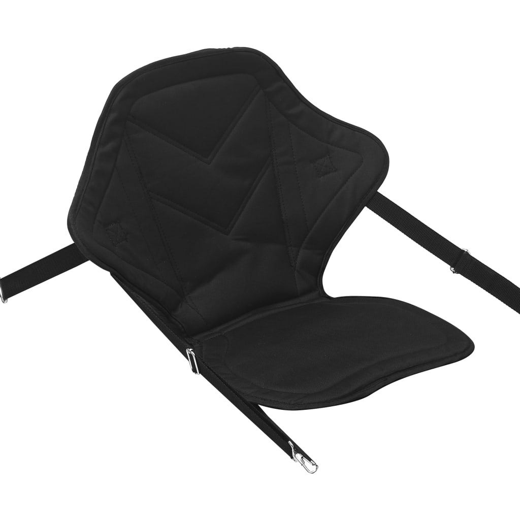 Black foldable neoprene kayak seat for stand up paddle board with adjustable straps and D-rings