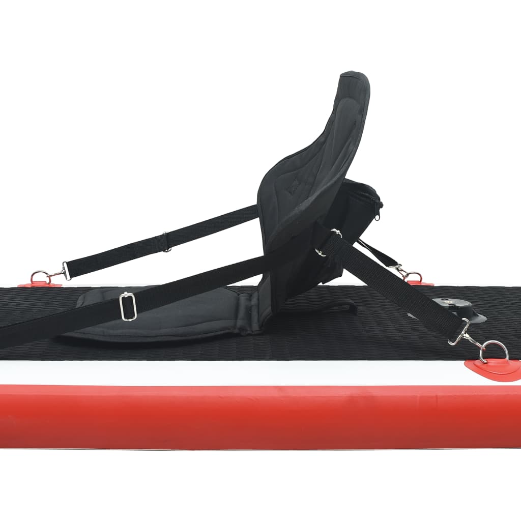 Black foldable neoprene kayak seat for stand up paddle board with adjustable straps and D-rings — view 2